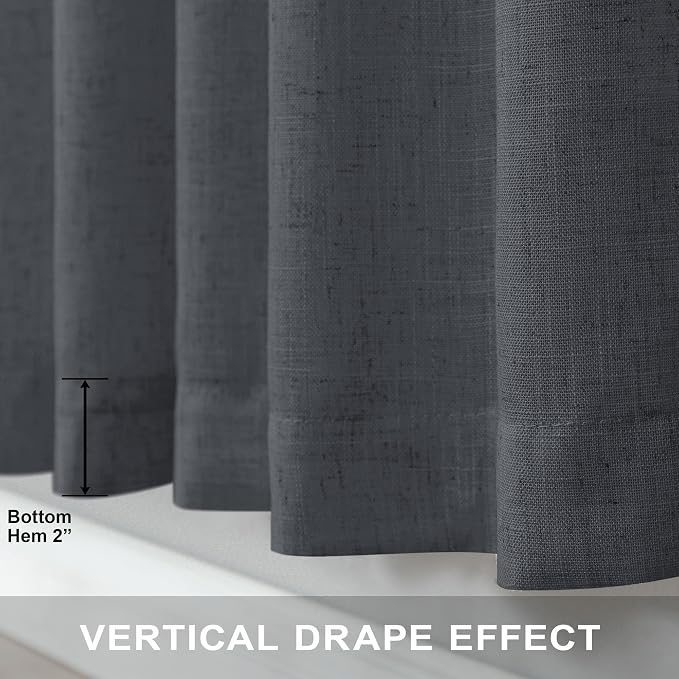 Dark Grey Curtains 84 Inch Length 2 Panels Set - Image 7