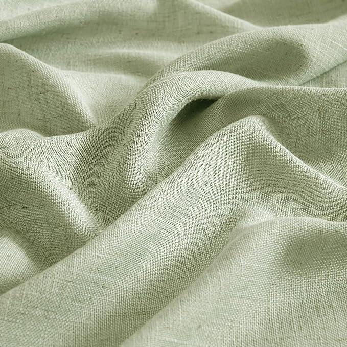 MIULEE Sage Green Linen Curtains 42x63 Inch Length 2 Panels - Image 4
