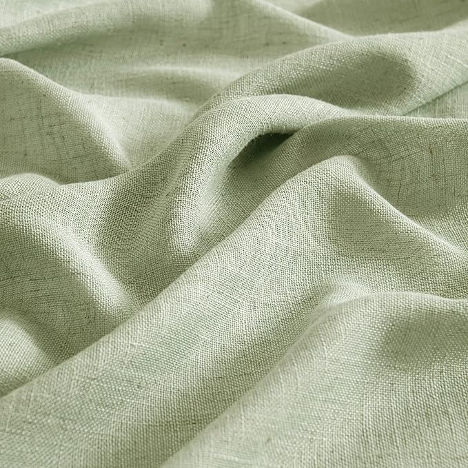 MIULEE Sage Green Kitchen Curtain 30 Inches Length 2 Panels Farmhouse | - Image 6