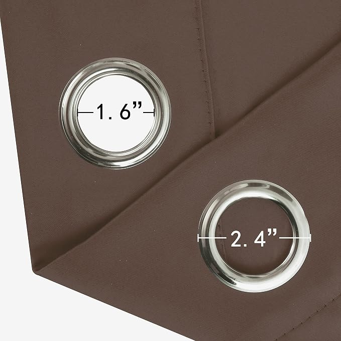 Chocolate Brown Blackout Curtains 38 x 54 Inch Length/Set of 2 Curtain - Image 6