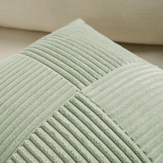 Fancy Homi 2 Packs Sage Green Lumbar Decorative Throw Pillow Covers 16x26 Inch - Image 3