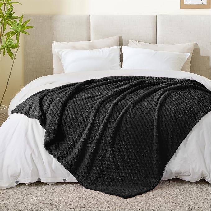 BEDELITE Black Twin Blanket for Couch, Soft Cozy Gifts for Women, 60 * 80 | 3D - Image 5