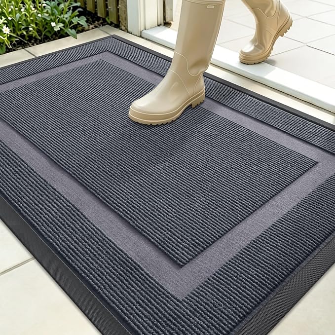 OLANLY Front Door Mat Outside 35x23, All-Season Heavy-Duty Rubber Doormat | by OLANLY