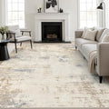 10x12 Area Rug Living Room: Modern Washable Soft Carpet Beige Brown | by FXRHLP