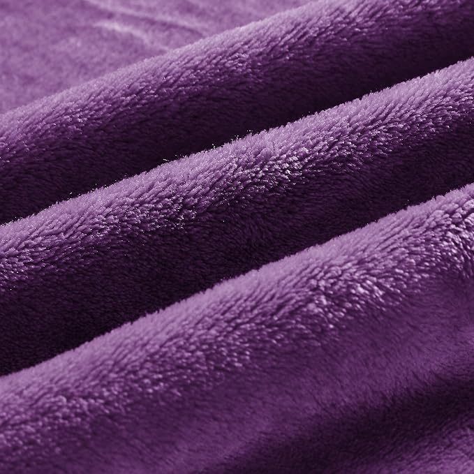 BEDELITE Fleece Blanket Soft Plush King Size Bed Blanket Purple 108"x90" | - Image 4