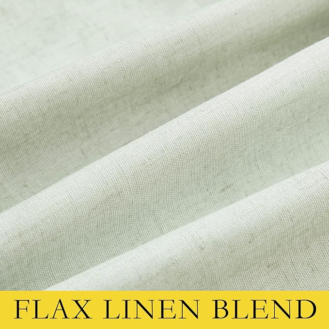NICETOWN Light Green High-End Thermal Flax Linen Curtains, Full Blackout - Image 8