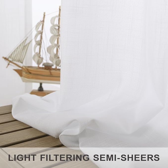 Pitalk White Curtains 78 Inches Long - Image 5