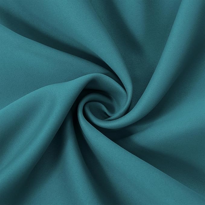 Sea Teal Thermal Blackout Curtains/52 x 95 Inch/Set of 2 Panels Room Darkening - Image 5