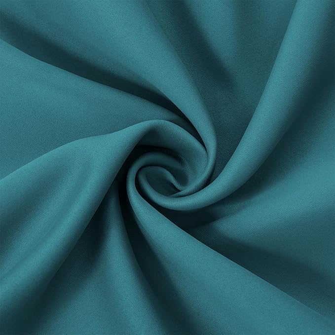 Sea Teal Thermal Blackout Curtains/52 x 84 Inch/Set of 2 Panels Room Darkening - Image 5