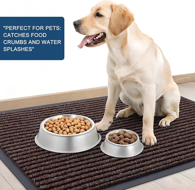 OLANLY 2-Pack Front Door Mats 59x34, Waterproof Heavy-Duty Doormats | Tan - Image 6