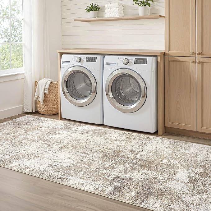 LOONGRUG Runner Rug 3x8 Washable Non-Slip Kitchen Neutral Modern Rug | Abstract - Image 7