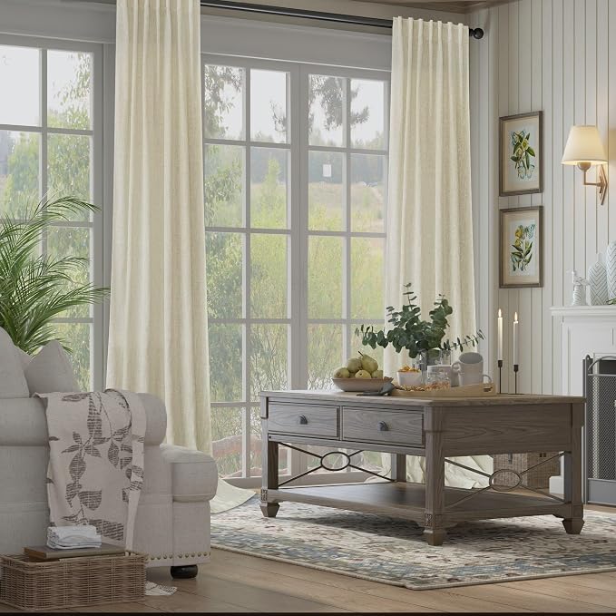 Birch Beige Linen Curtains 80 Inch Length - Image 6