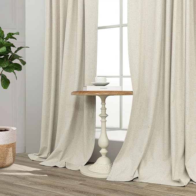 Darkening Curtains for Bedroom 72 Inch Length 2 Panels Coastal Linen Textured - Image 8