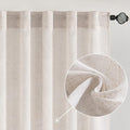 MIULEE White Linen Curtains 37x72 Inch Length 2 Panels by MIULEE