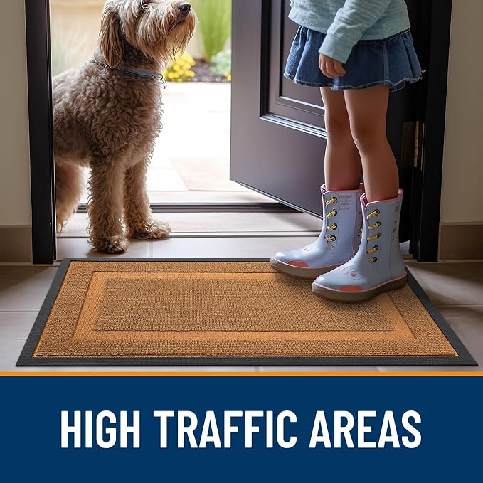 OLANLY Front Door Mat Outside 47x23, All-Season Heavy-Duty Rubber Doormat | - Image 6