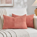 Fancy Homi 2 Packs Coral Lumbar Decorative Throw Pillow Covers 20x28 Inch by Fancy+Homi