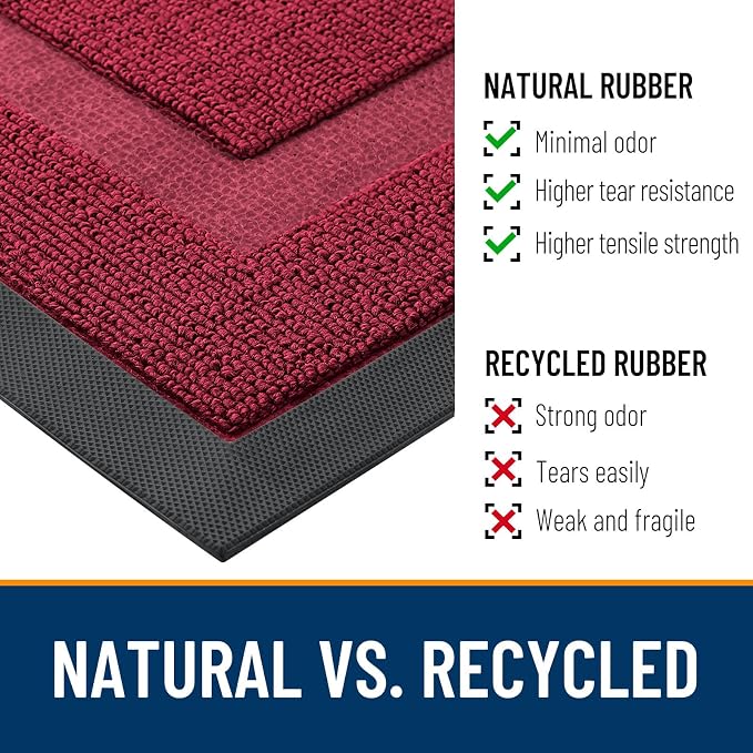 OLANLY Front Door Mat Outside 59x34, All-Season Heavy-Duty Rubber Doormat | - Image 3