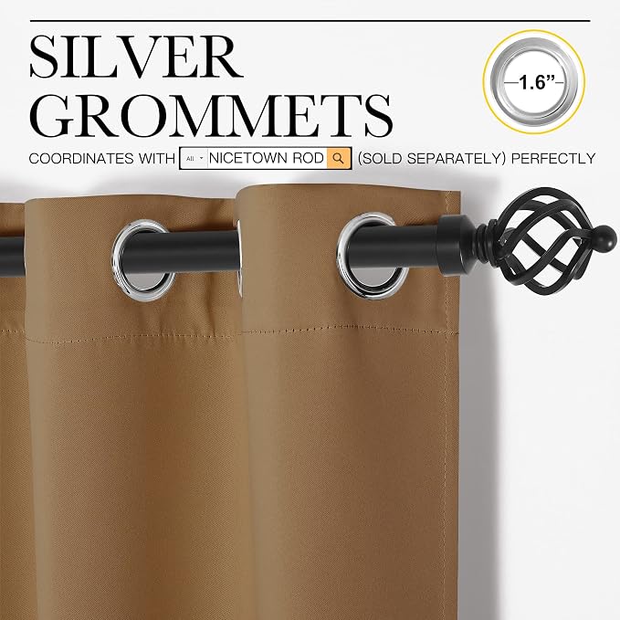 NICETOWN Sleek Blackout Curtains 96 inches Length - Image 3