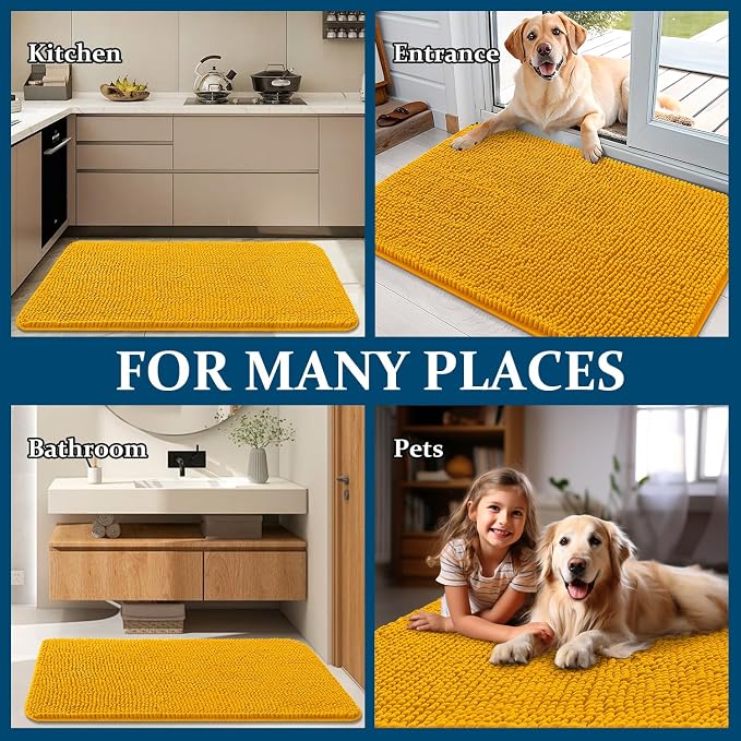 OLANLY Dog Door Mat for Muddy Paws 59x20, Super Absorbent Chenille Mud Mat | - Image 8