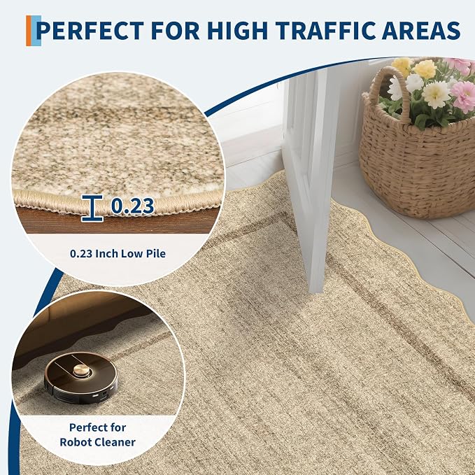 GarveeHome Scalloped Door Mat 2x3 Rugs - Image 6