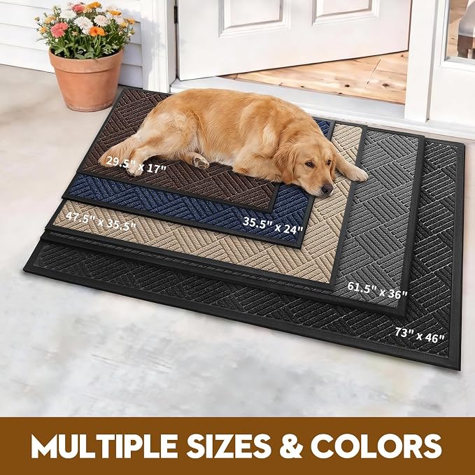 Front Door Mat, Heavy Duty Waterproof Doormat 47.5"x35.5", Stain Fade Resistant - Image 4