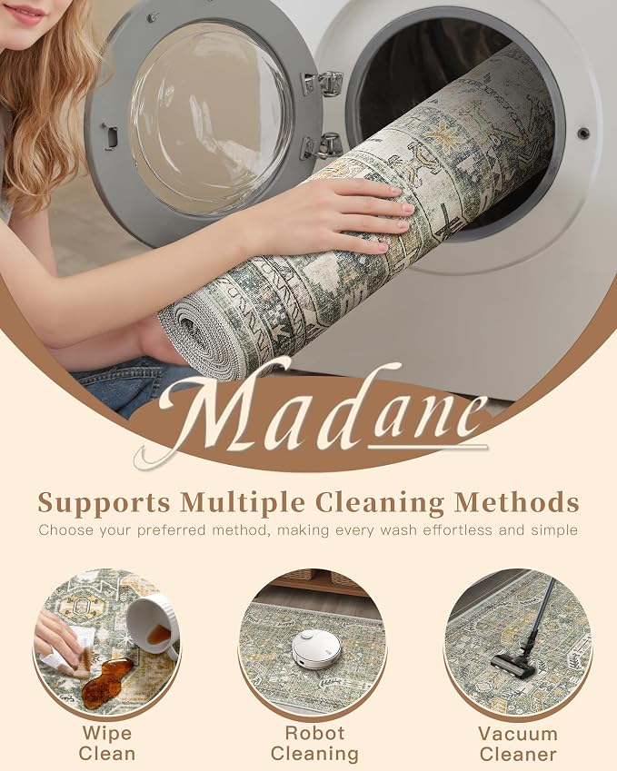 Madane Washable Runner Rugs 2x10 Long - Image 8