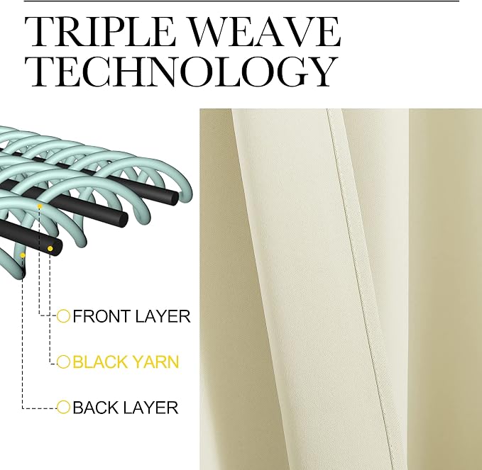 NICETOWN Blackout Curtains for Living Curtains, Room Darkening Curtains & - Image 4