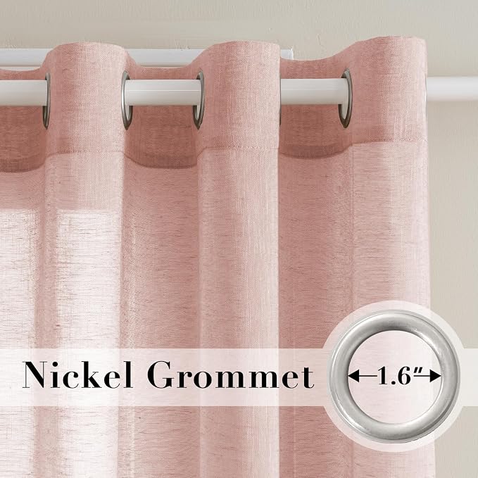 H.VERSAILTEX Linen Curtains 90 inches Long Linen Curtains/Natural Linen Blended - Image 2