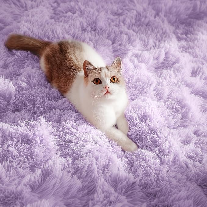 Purple Rugs for Girls Bedroom 6x9 Ft Fluffy Living Room Area Rugs, Soft Bedside - Image 8