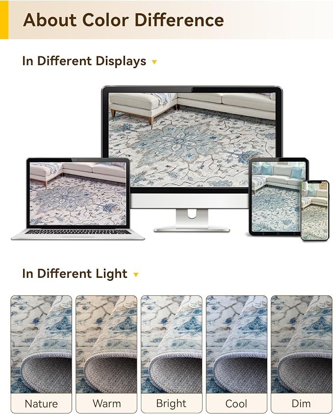 RELEANY Washable Area Rug, Runner 3'x6', Water Repellent, Pet Friendly - Image 8