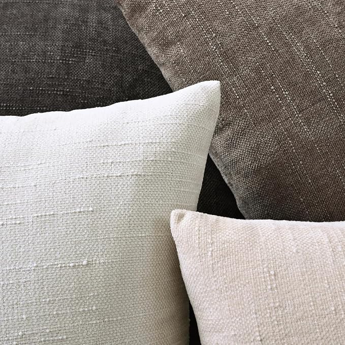 Set of 4 Soft Textured Decorative Throw Pillow Covers 22x22 Inch Cozy Farmhouse - Image 6