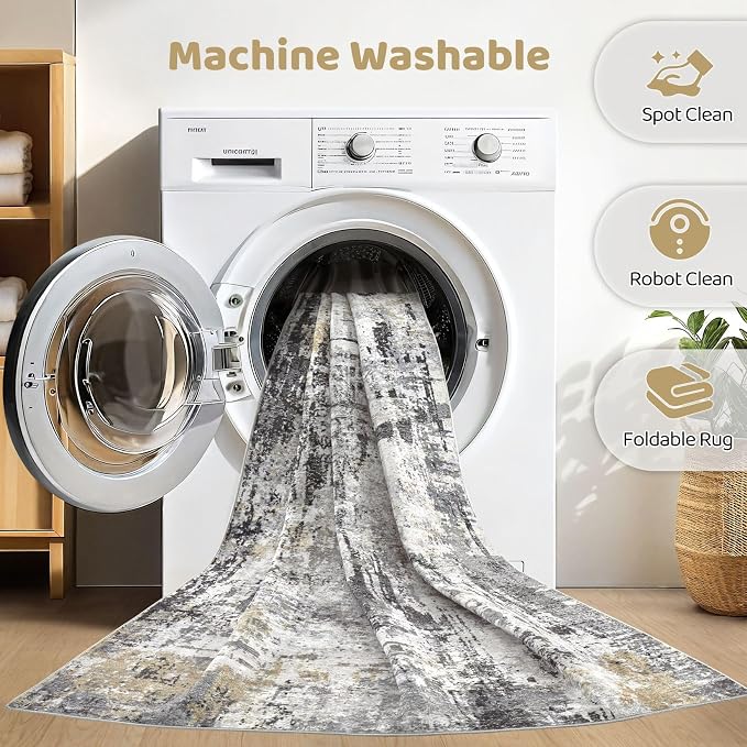 LOONGRUG 8x10 Area Rugs Washable Large Neutral Modern Living Room Rug | - Image 2