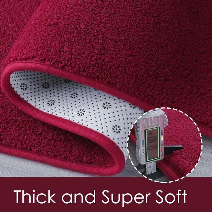5x7 Area Rugs for Living Room Non Slip Dorm Bedroom Rug, Wine Red | Modern Area - Image 5