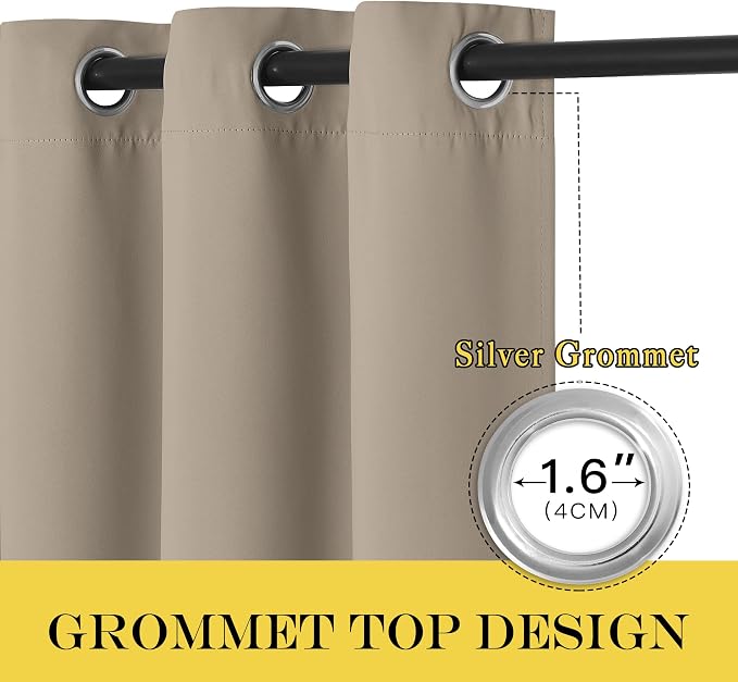 NICETOWN Blackout Sliding Door Curtains 84 Inch Length, Extra Wide Room Divider - Image 5