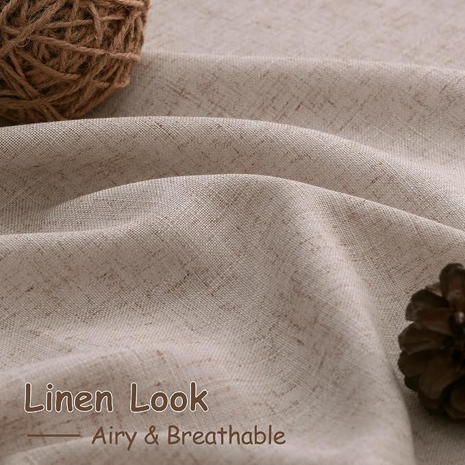 Oatmeal Linen Curtains 120 Inch Extra Long - Image 5