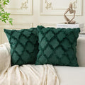 Set of 2 Soft Moroccan Throw Pillow Covers 22x22 Inch Plush Boho Decorative by Cozoomy