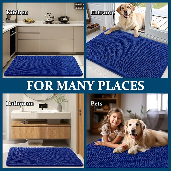 OLANLY Dog Door Mat for Muddy Paws 70x24, Super Absorbent Chenille Mud Mat | - Image 8