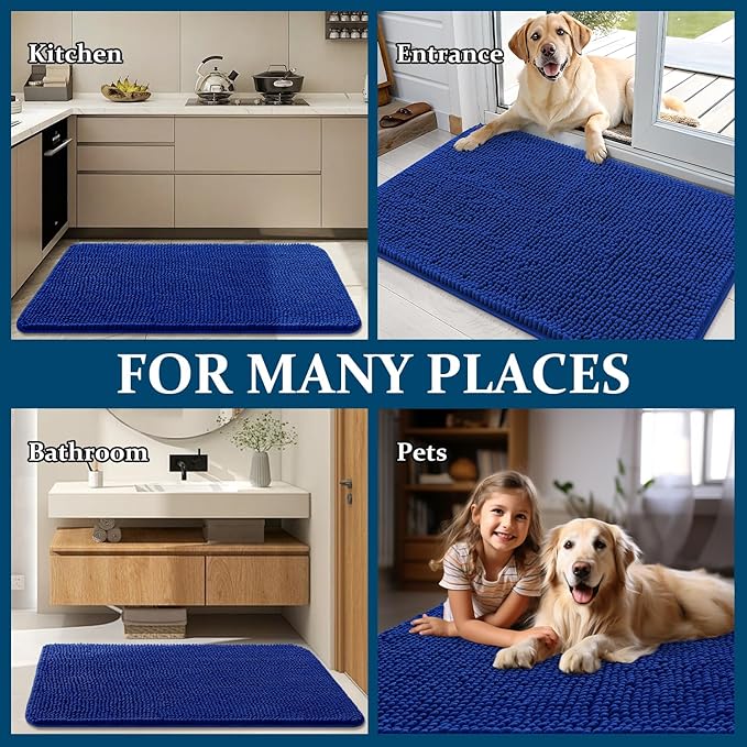 OLANLY Dog Door Mat for Muddy Paws 54x24, Super Absorbent Chenille Mud Mat | - Image 8