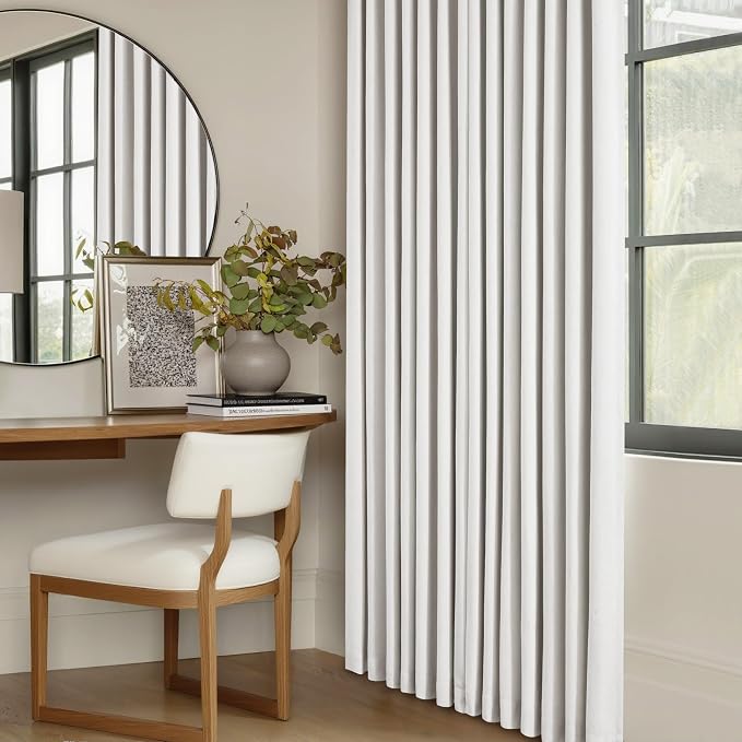 Beige White Pinch Pleated 100% Blackout Linen Curtains W60xL108 1 Panel | Black - Image 8