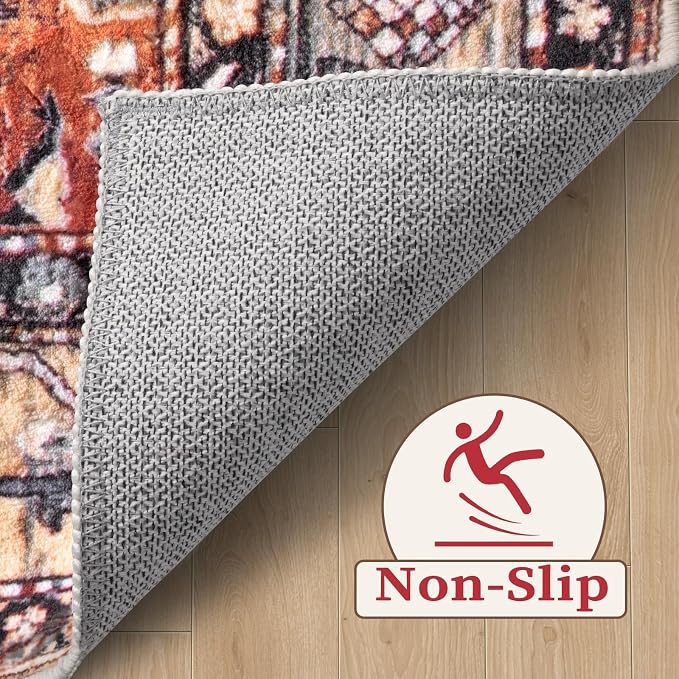 SERISSA 5ft Washable Non Slip Round Boho Area Rug - Image 4
