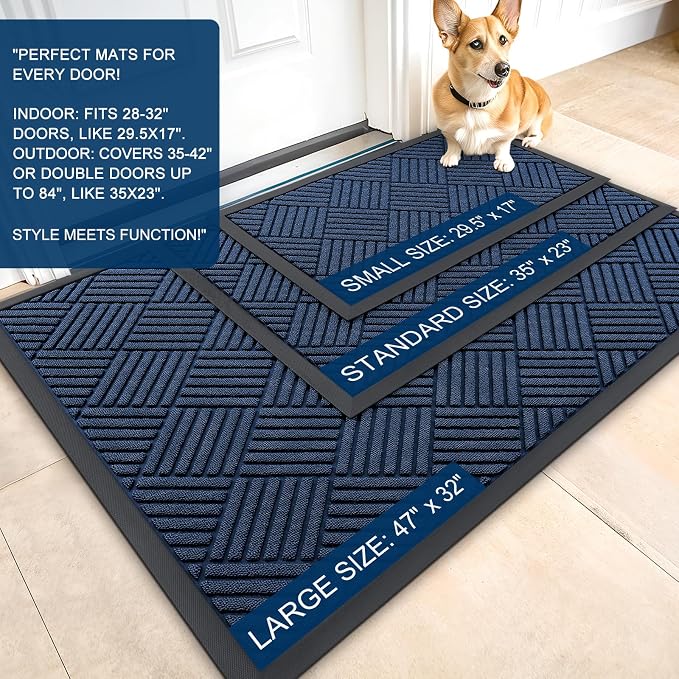OLANLY Front Door Mat Outside Entrance 33x21, Waterproof Heavy-Duty Doormat | - Image 2