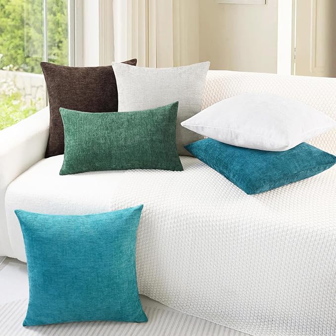 CaliTime Decorative Couch Throw Pillow Covers 26 X 26 Inches Coffee | Pack of 2 - Image 4