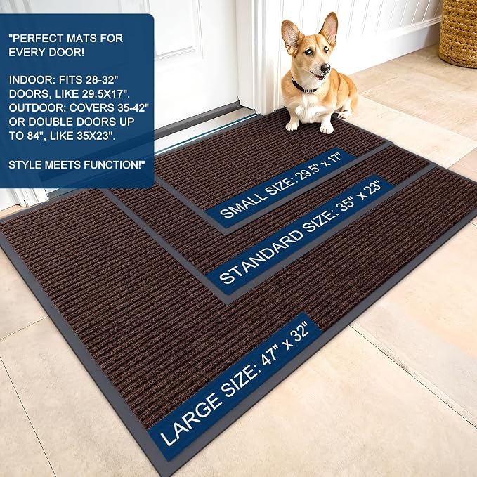 OLANLY Front Door Mat 33x21, Waterproof Heavy-Duty Indoor Outdoor Doormat | - Image 2
