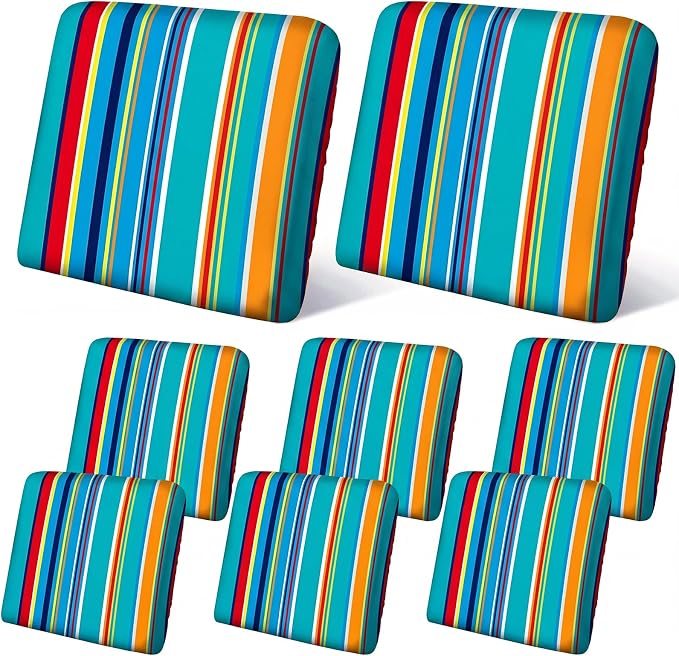 Geyoga 8 Pcs Patio Stretch Sofa Cushion Covers Outdoor Cushion Covers by Geyoga