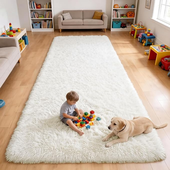 OLANLY 4x8 Area Rugs for Living Room Bedroom, Machine Washable Soft Fluffy by OLANLY