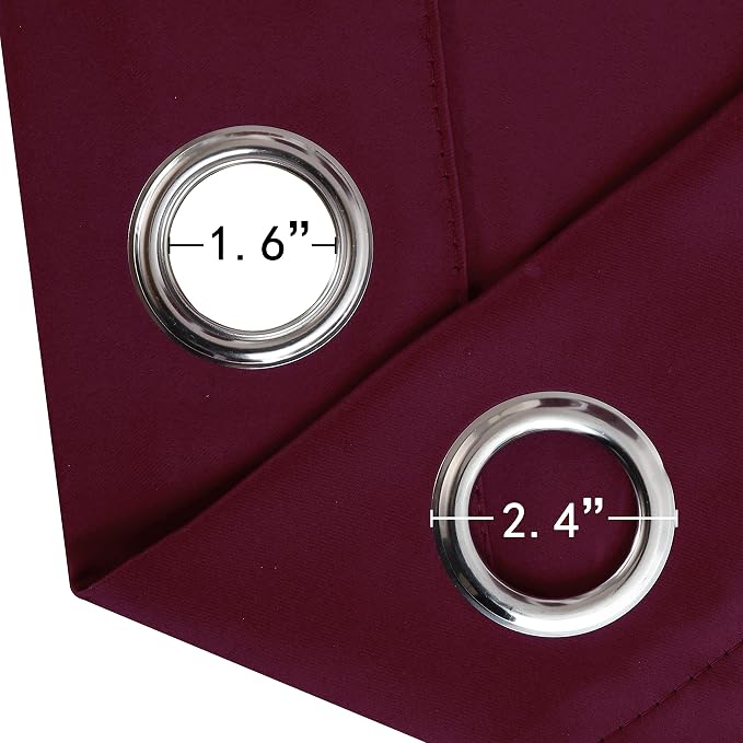 Burgundy Red Thermal Blackout Curtains/38 x 63 Inch/Set of 2 Panels Room - Image 6