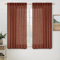 MIULEE Burnt Orange Fall Linen Curtains 52x54 Inch 2 Panels by MIULEE