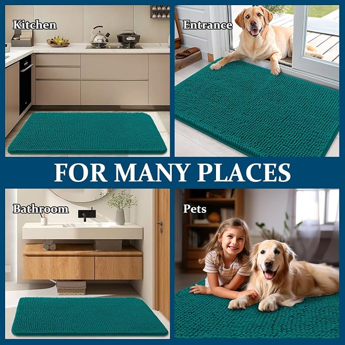 OLANLY Dog Door Mat for Muddy Paws 32x20, Super Absorbent Chenille Mud Mat | - Image 8