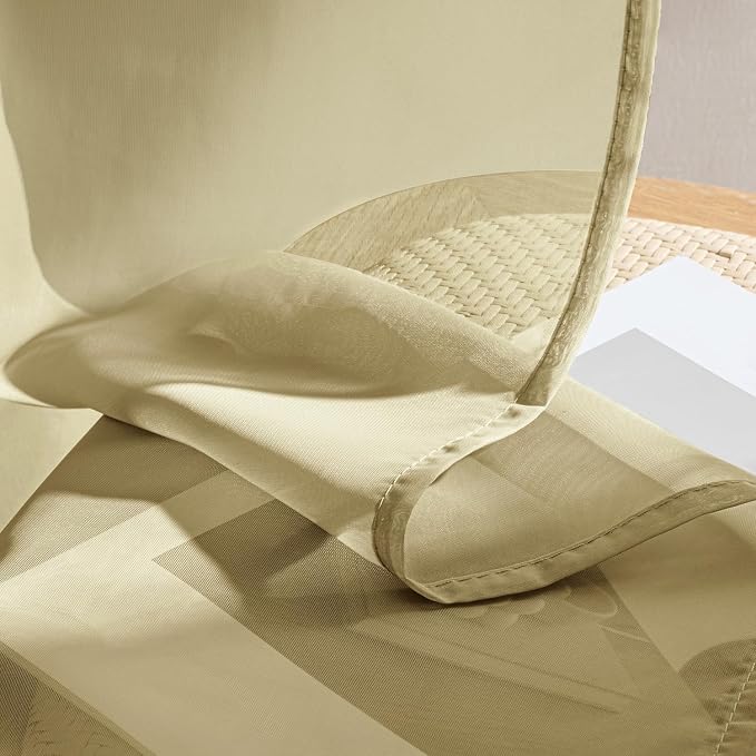 MIULEE Gold Sheer Curtains 63 Inches Long 4 Panels 42 x 63 Inches | Light - Image 8