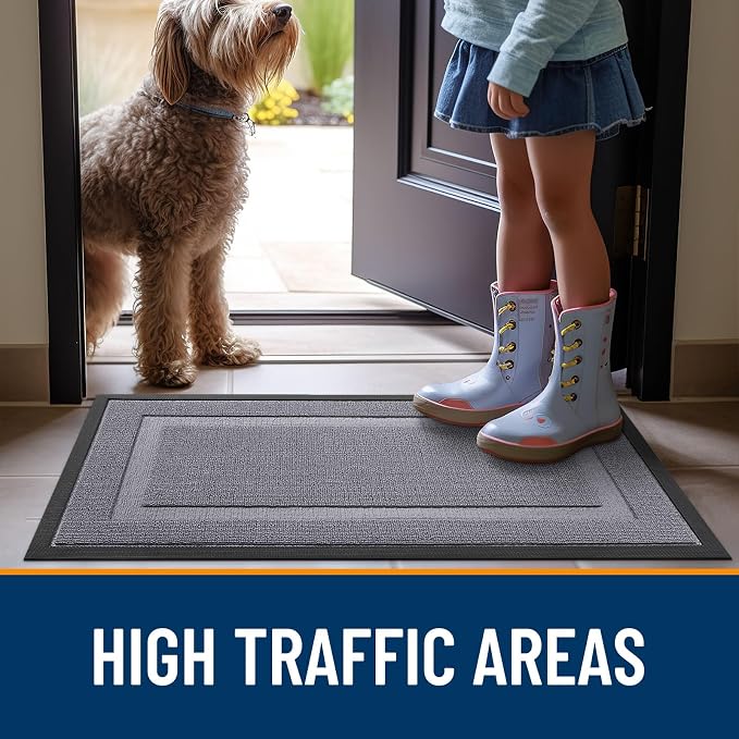OLANLY Front Door Mat Outside 35x23, All-Season Heavy-Duty Rubber Doormat | - Image 6